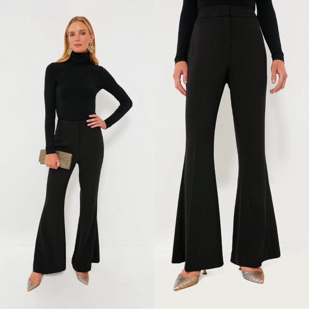 NWT TUCKERNUCK Medium Black Paige High Waist Flare Pants Trousers Orig $178